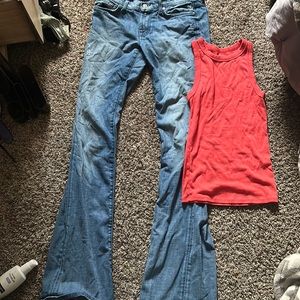 Comfy 2000s tank and bell bottoms